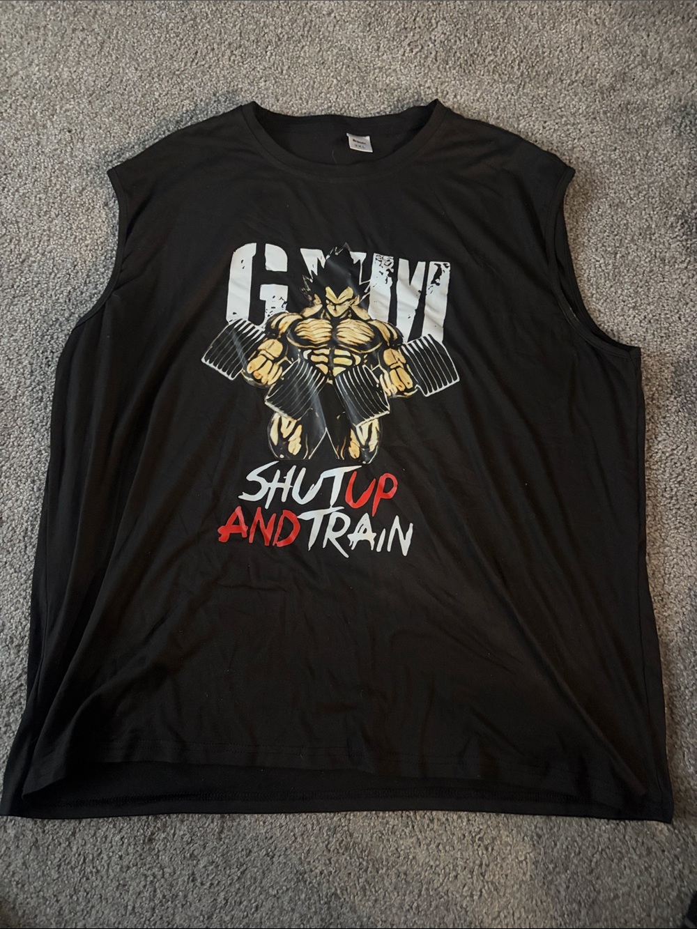 Men's Black 'Shut Up And Train' Graphic Muscle Tank
